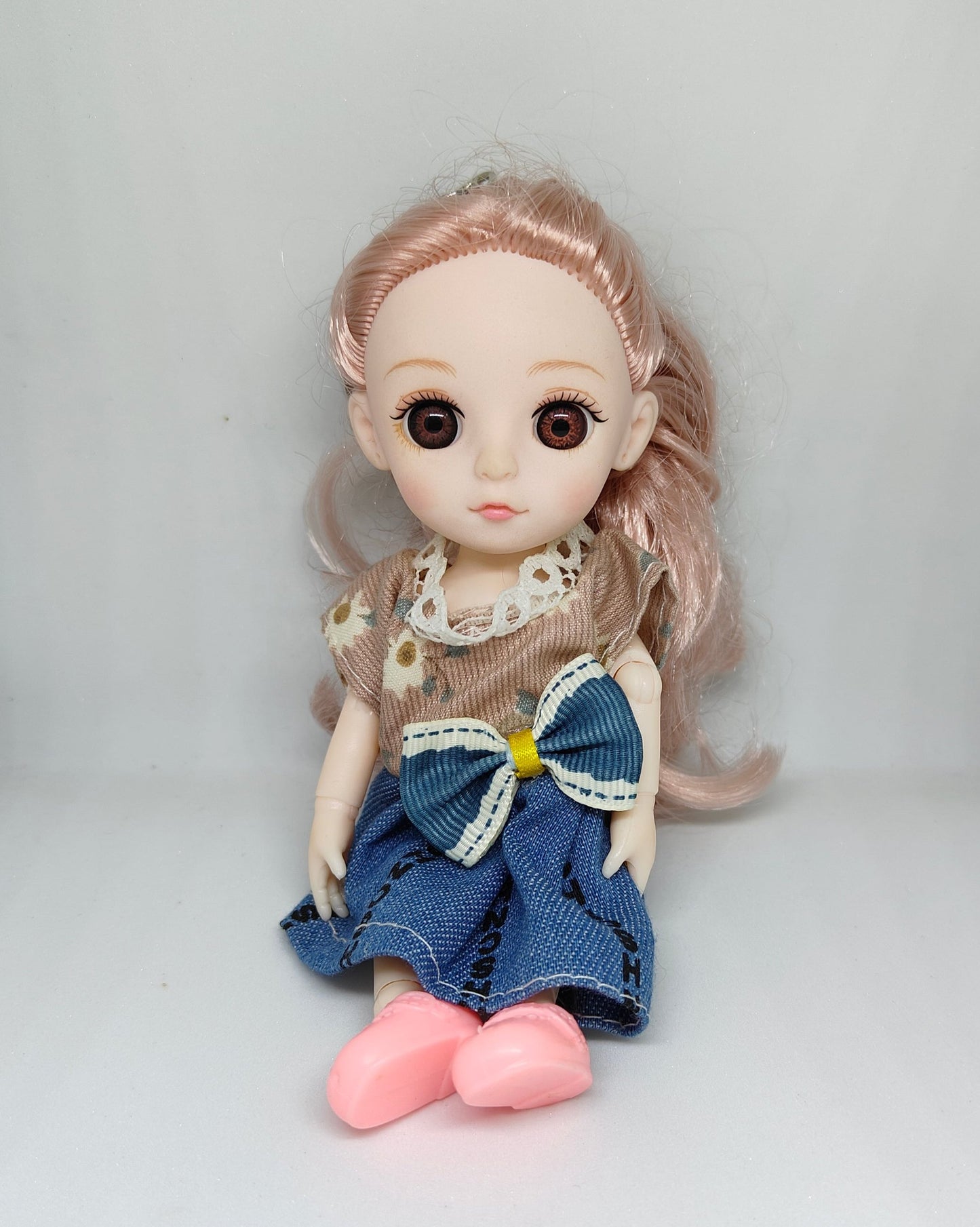 Doll Keychain with Dress & Hair Color Variants | 14cm