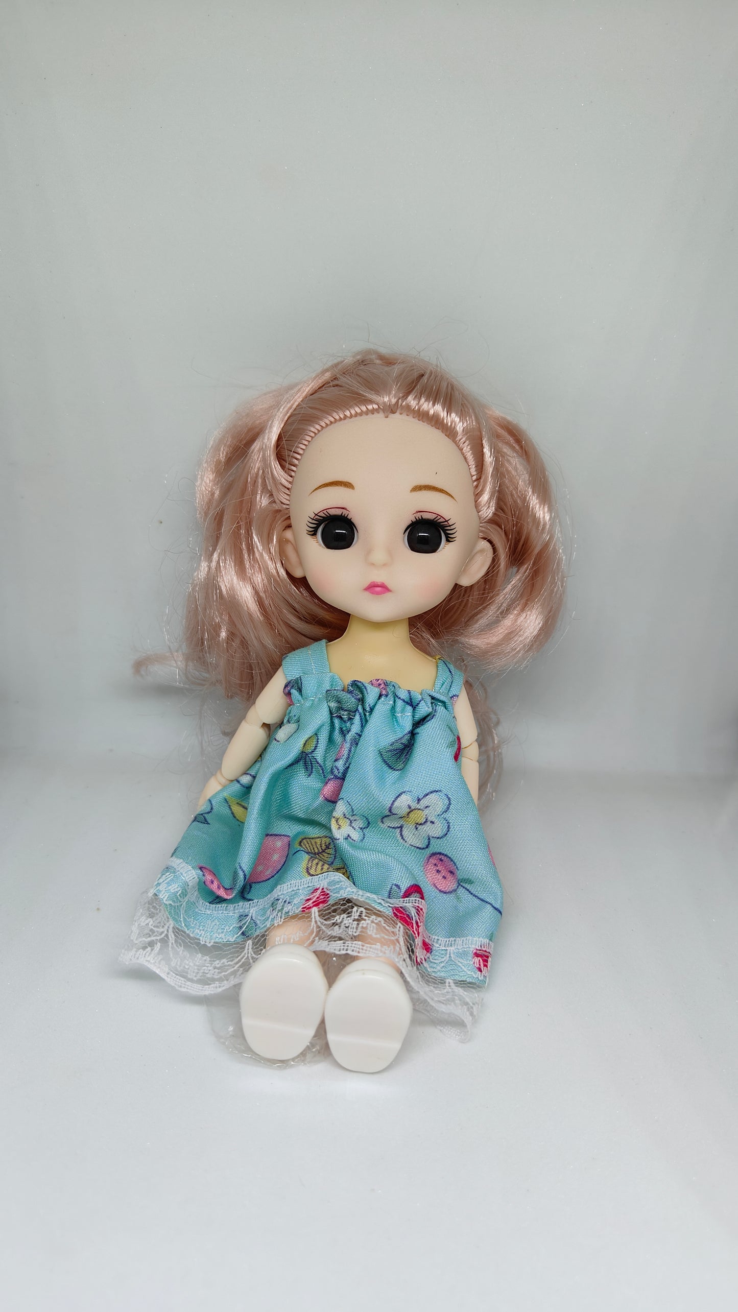 Doll Keychain with Dress & Hair Color Variants | 14cm