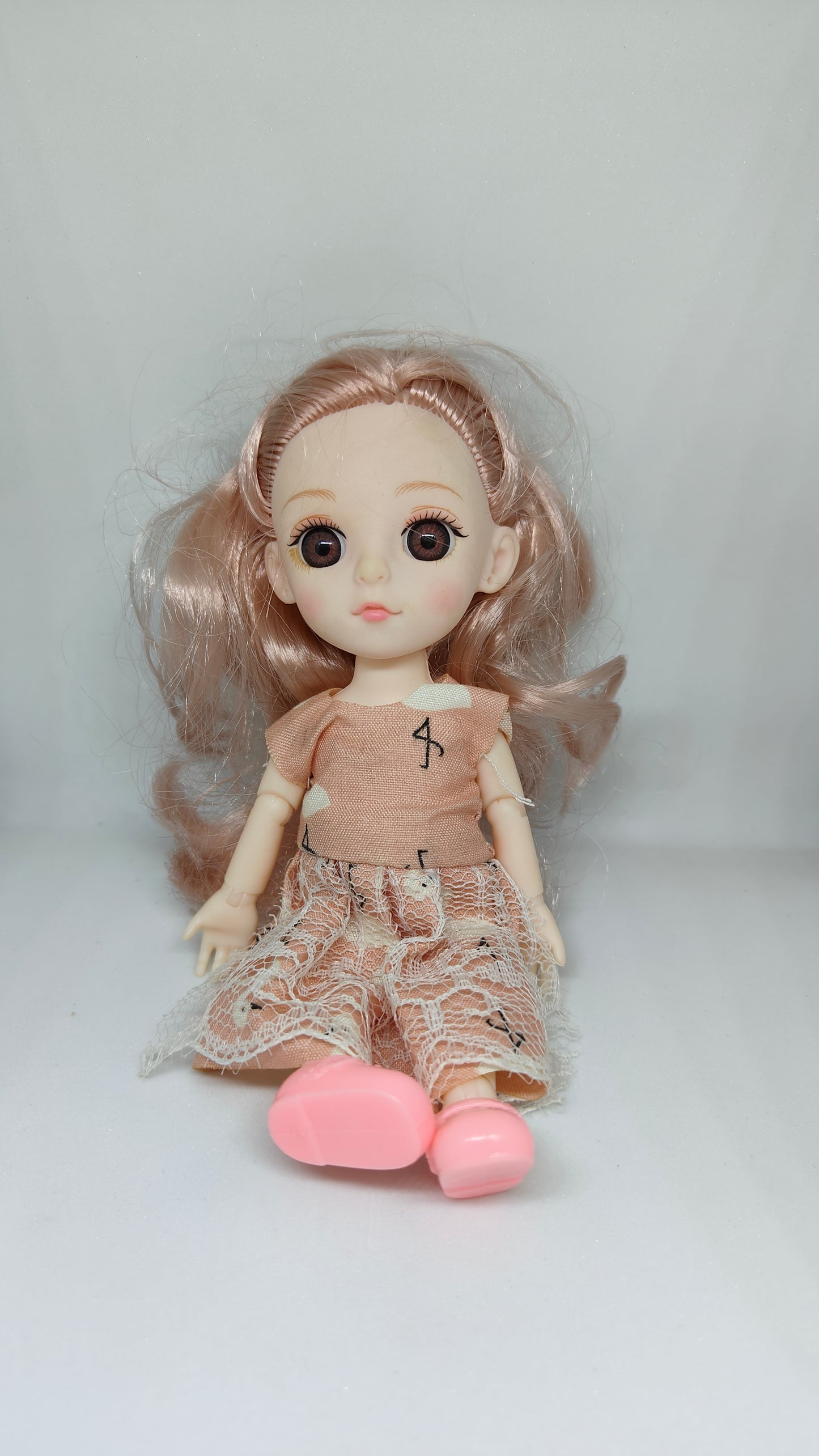 Doll Keychain with Dress & Hair Color Variants | 14cm