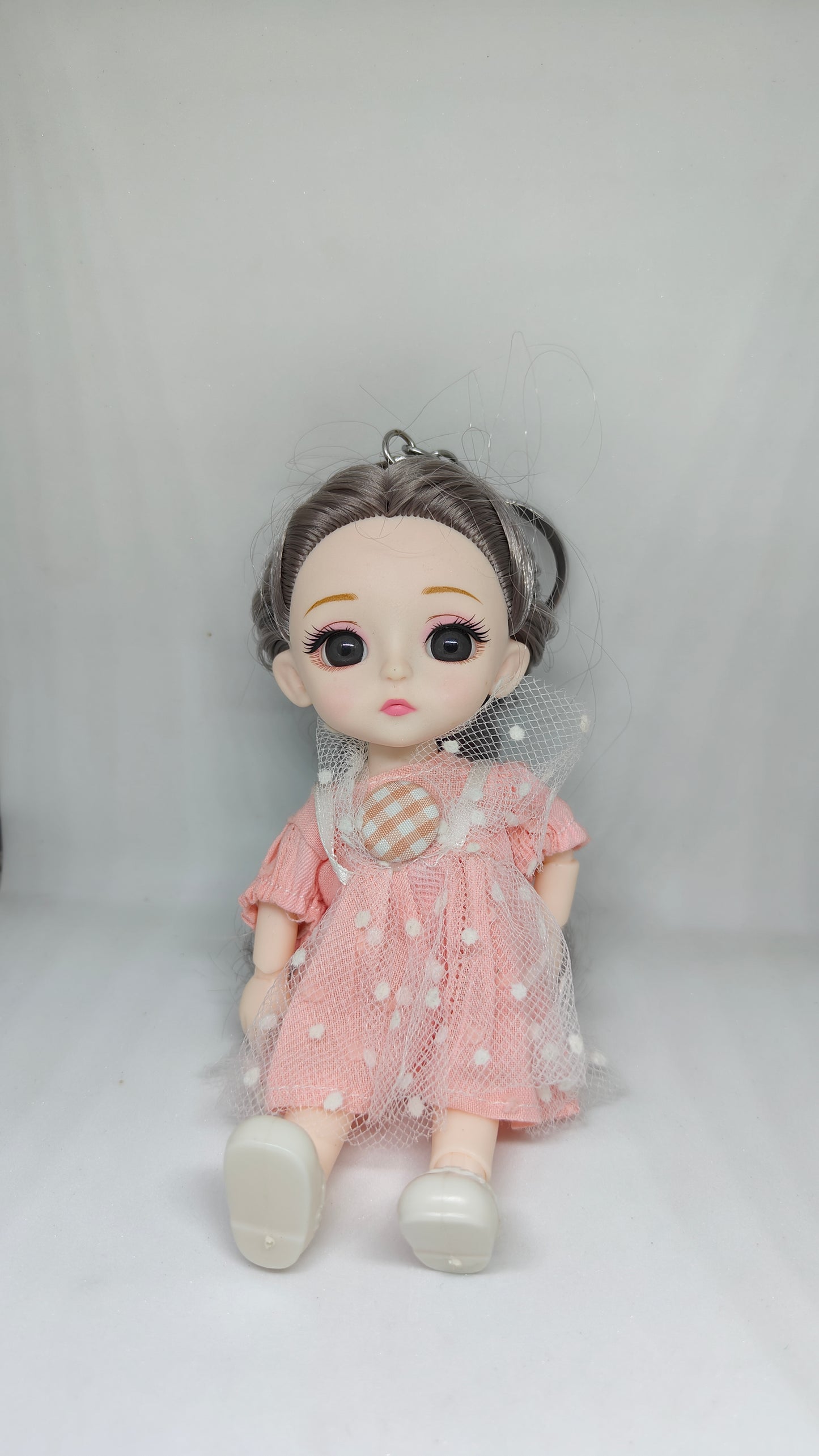 Doll Keychain with Dress & Hair Color Variants | 14cm