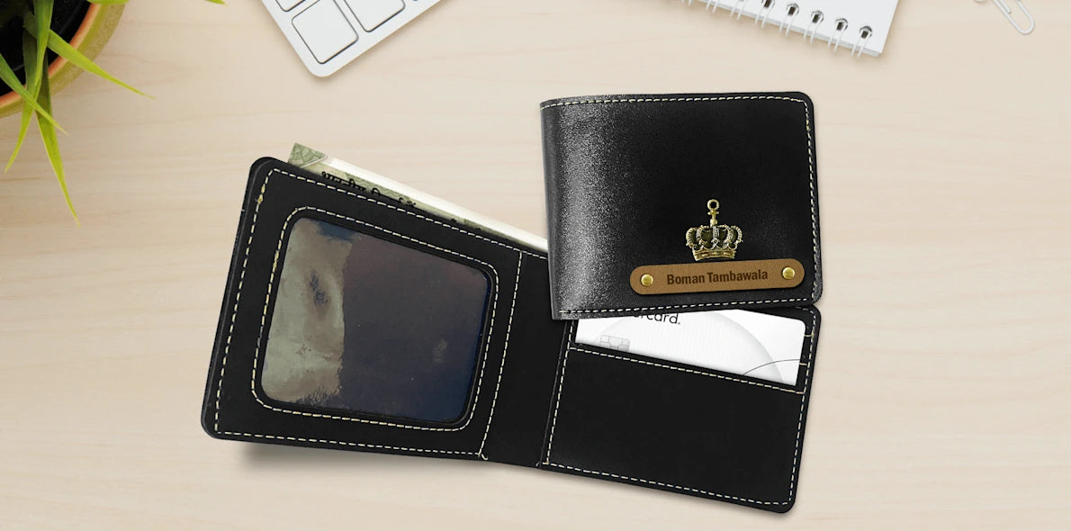 Customized Leather Wallet with Name Engraving | Compact & Stylish