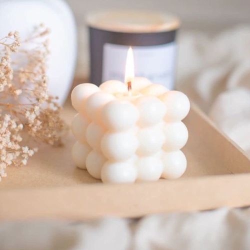 Handmade Soy Wax Big White Bubble Candle