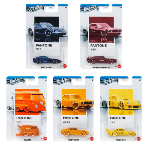 Hot Wheels Silver Series Pantone Edition Set of 5 — 1:64 by Mattel