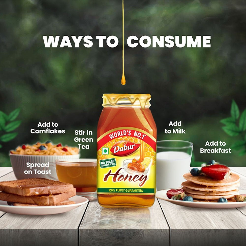 Dabur Honey - 100% Pure, World's No.1 Honey Brand (No Sugar Adulteration) : 100 g
