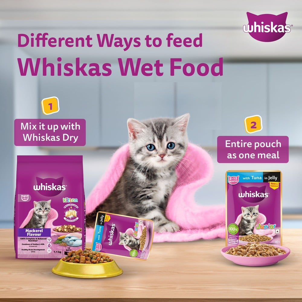 Whiskas Kitten Wet Wet Kitten Food -Tuna in Jelly (2-12 Months) : 80 g - 1pcs