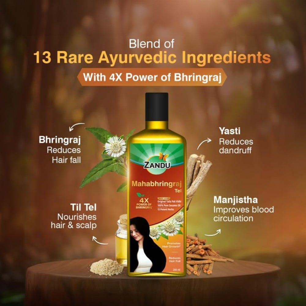 Zandu Mahabhringraj Ayurvedic Hair Oil : 200 ml