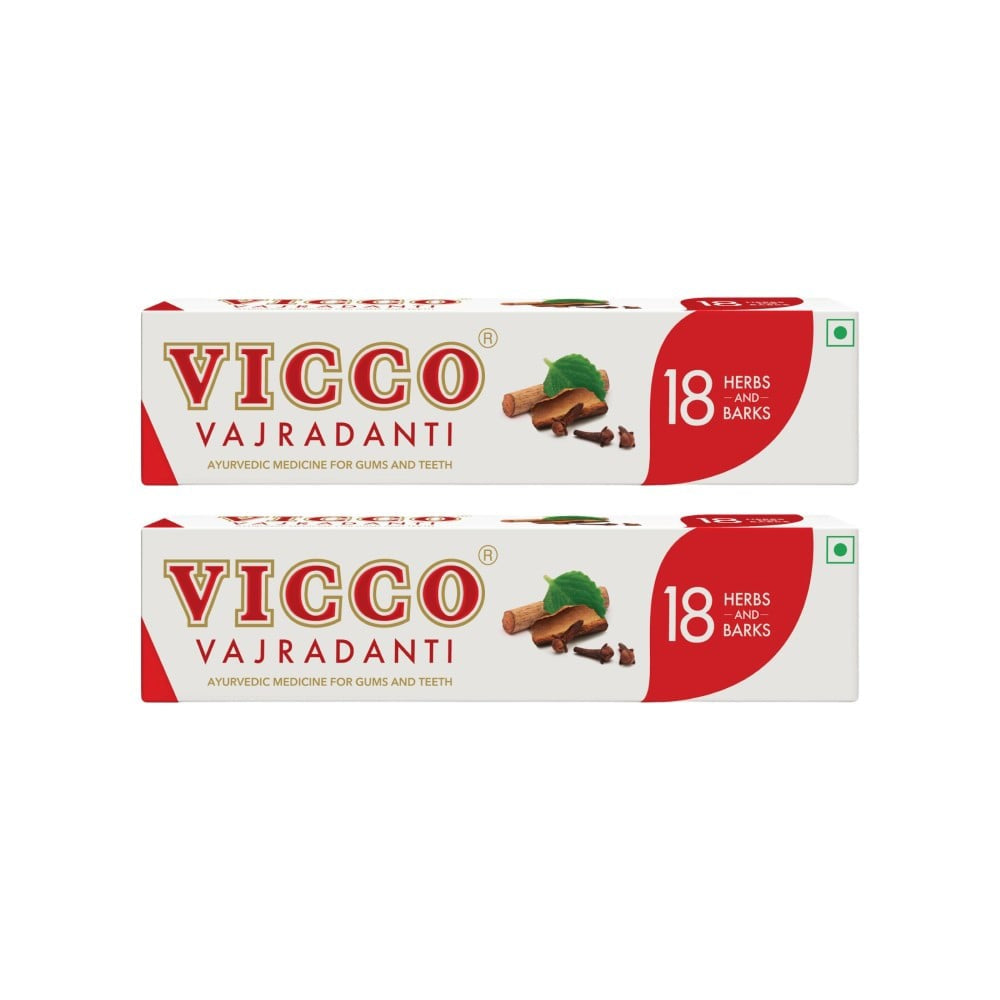 Vicco Vajradanti Ayurvedic Herbal Toothpaste - Pack of 2 : 2 x 200 g