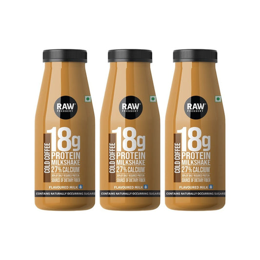 Raw Pressery Cold Coffee Protein Milkshake - Pack of 3 : 3 x 200 ml