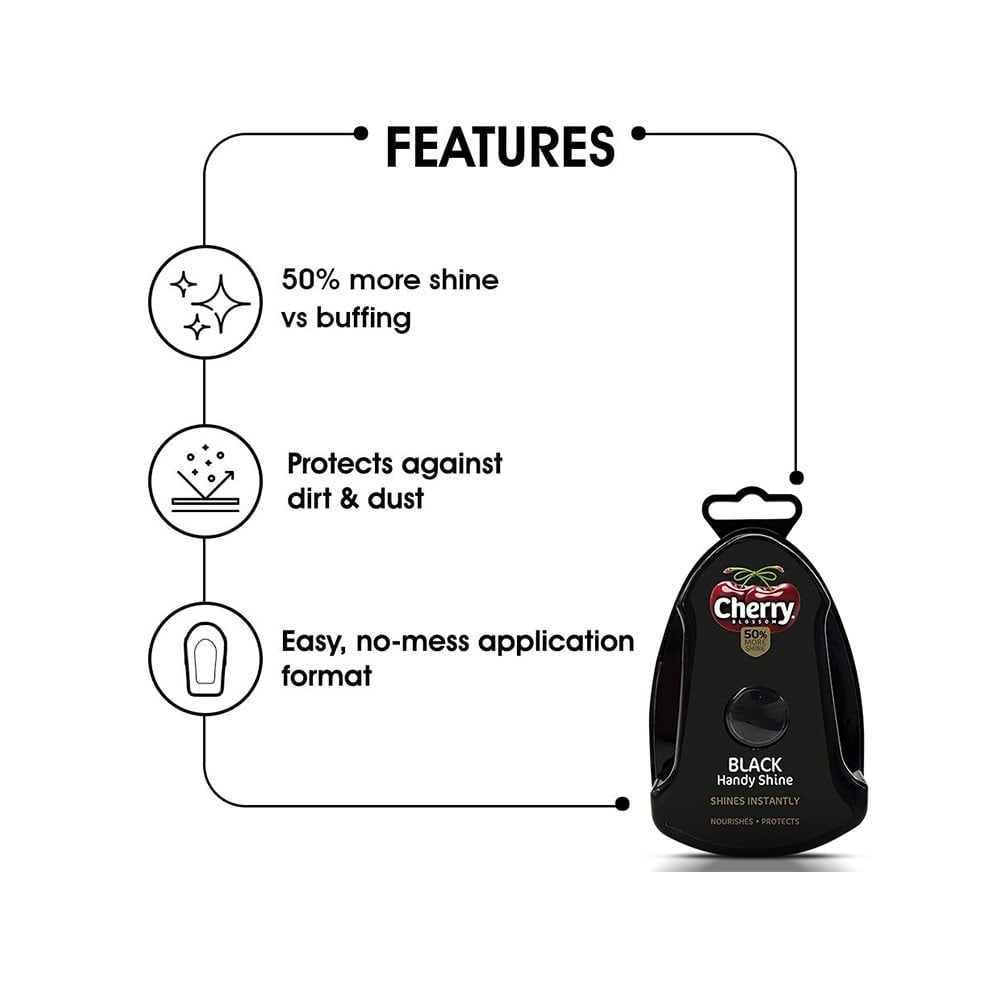 Cherry Blossom Black Handy Shoe Shiner - Pack of 2 : 2 x 1 unit