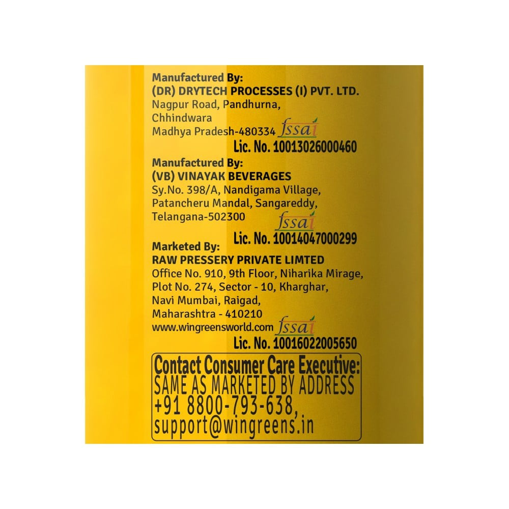 Raw Pressery Valencia Orange Juice - Pack of 2 : 2 x 1 ltr