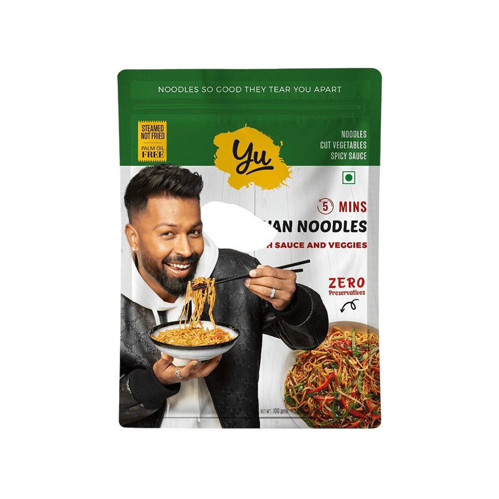 Yu Instant Schezwan Hakka Noodles (Steamed Hakka + Sauce + Veggies) - Buy 1 Get 1 Free : 1 x 100 g + 1 x 100 g