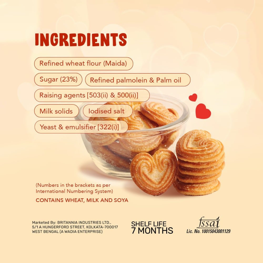 Britannia Little Hearts Classic Crunch Biscuit : 75 g