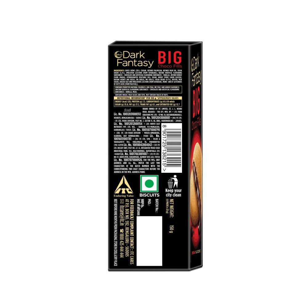 Sunfeast Dark Fantasy Big Choco Fills Biscuit : 150 g