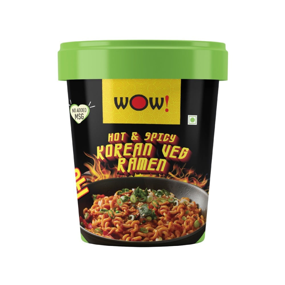 Wow! Hot & Spicy Korean Ramen Cup Noodles - Pack of 2 : 2 x 90 g