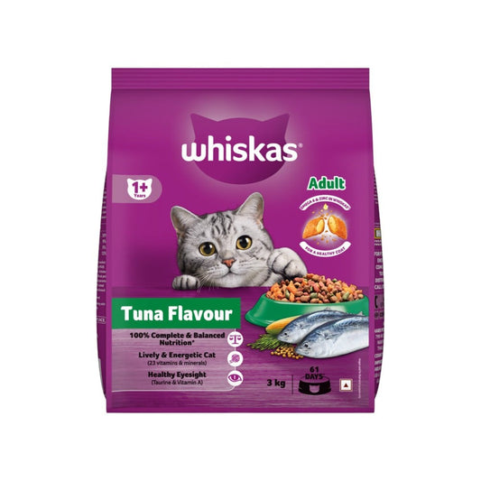 Whiskas Adult Dry Cat Food -Tuna Flavour (1+ Years) : 3 kg
