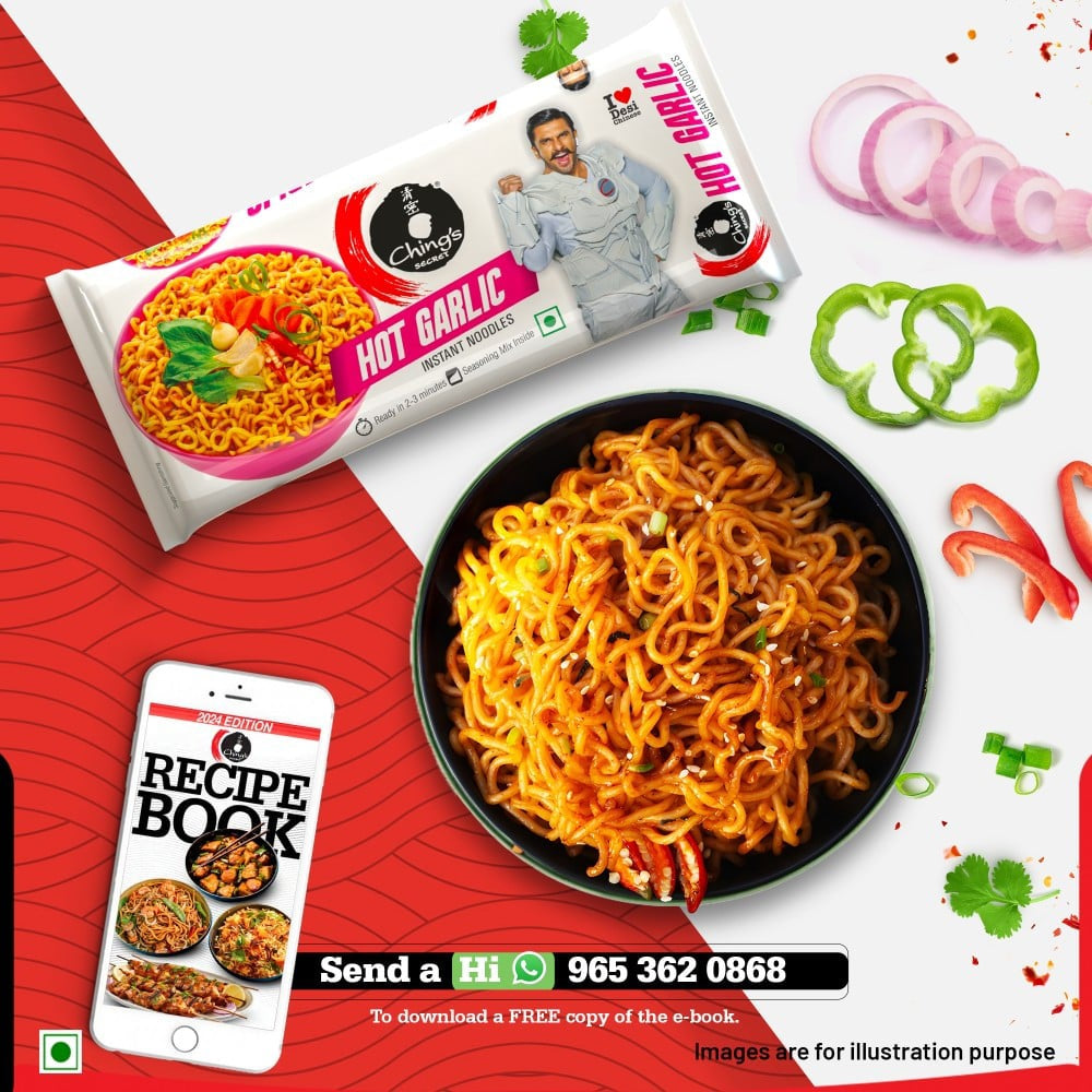Ching's Secret Hot Garlic Flavoured Instant Noodles : 240 g