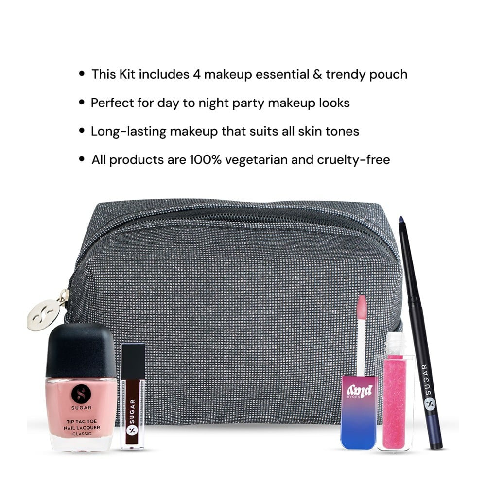 SUGAR Cosmetics Shine On! Make Up Kit Gift Set : 1 pack (4 pieces)