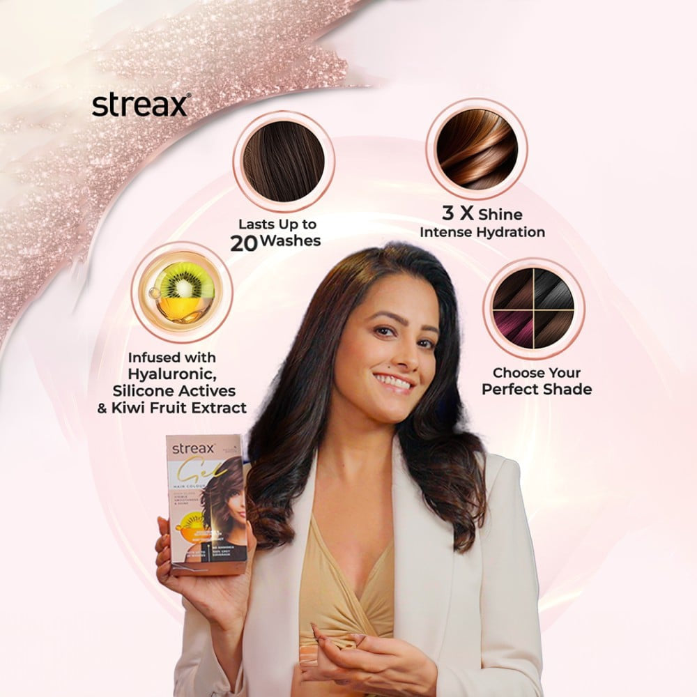 Streax Gel Hair Colour for Women (Dark Brown) : 150 ml