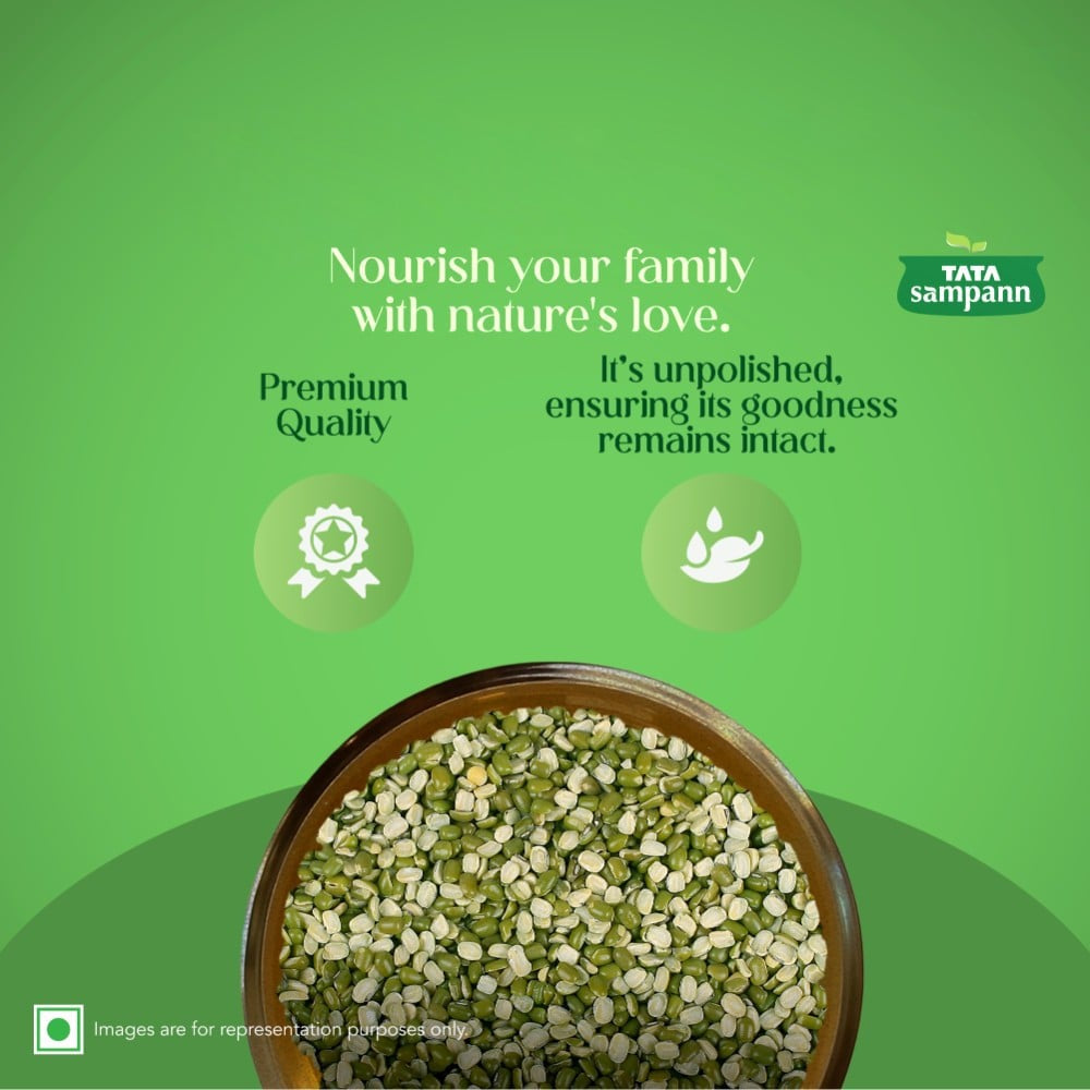 Tata Sampann Unpolished Green Moong Dal (Chilka) : 500 g