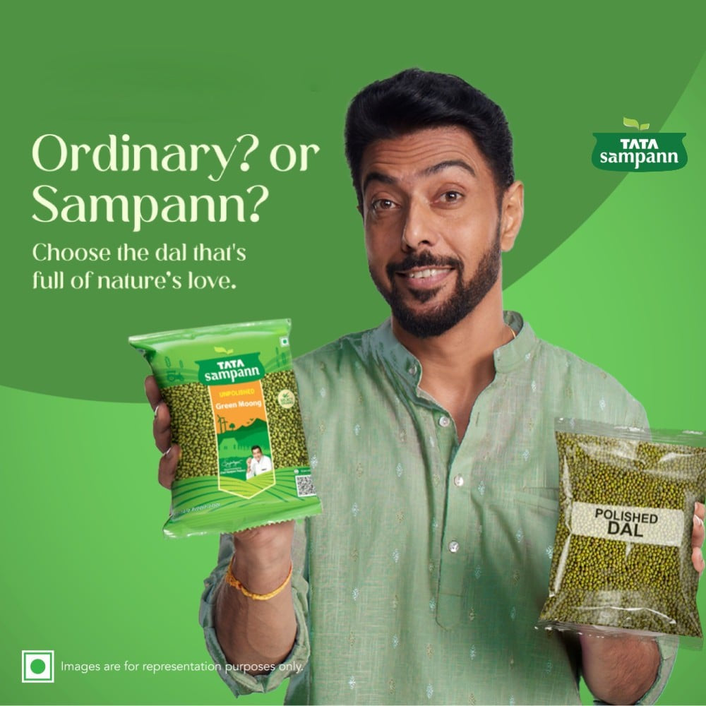 Tata Sampann Unpolished Green Moong (Sabut) Whole Dal : 500 g