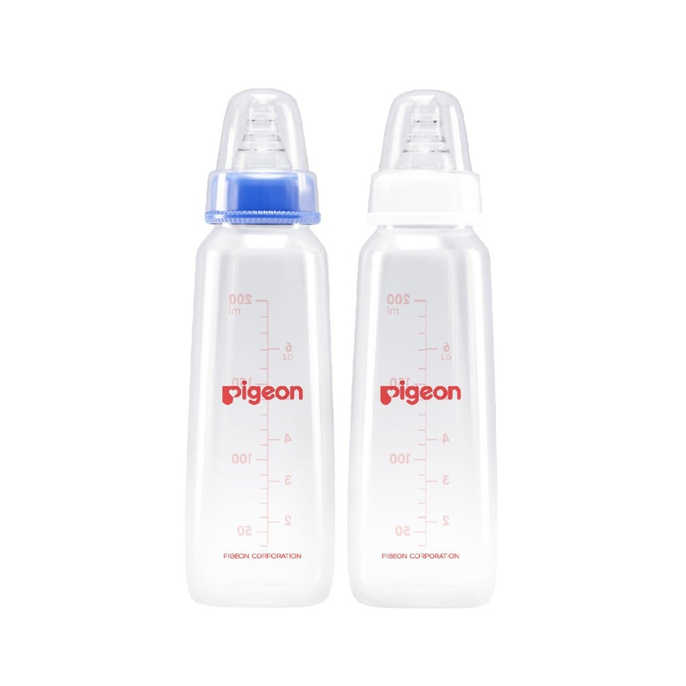 Pigeon Flexible Feeding Bottle (4+ months) (Blue & White) : 2 x 200 ml