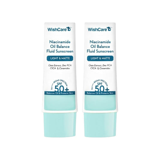 Wishcare Niacinamide Oil Balance Fluid Sunscreen (SPF 50 PA++++) - Pack of 2 : 2 x 50 g