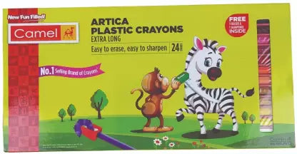 Camel Artica Plastic Crayons - Extra Long - 24 Shades