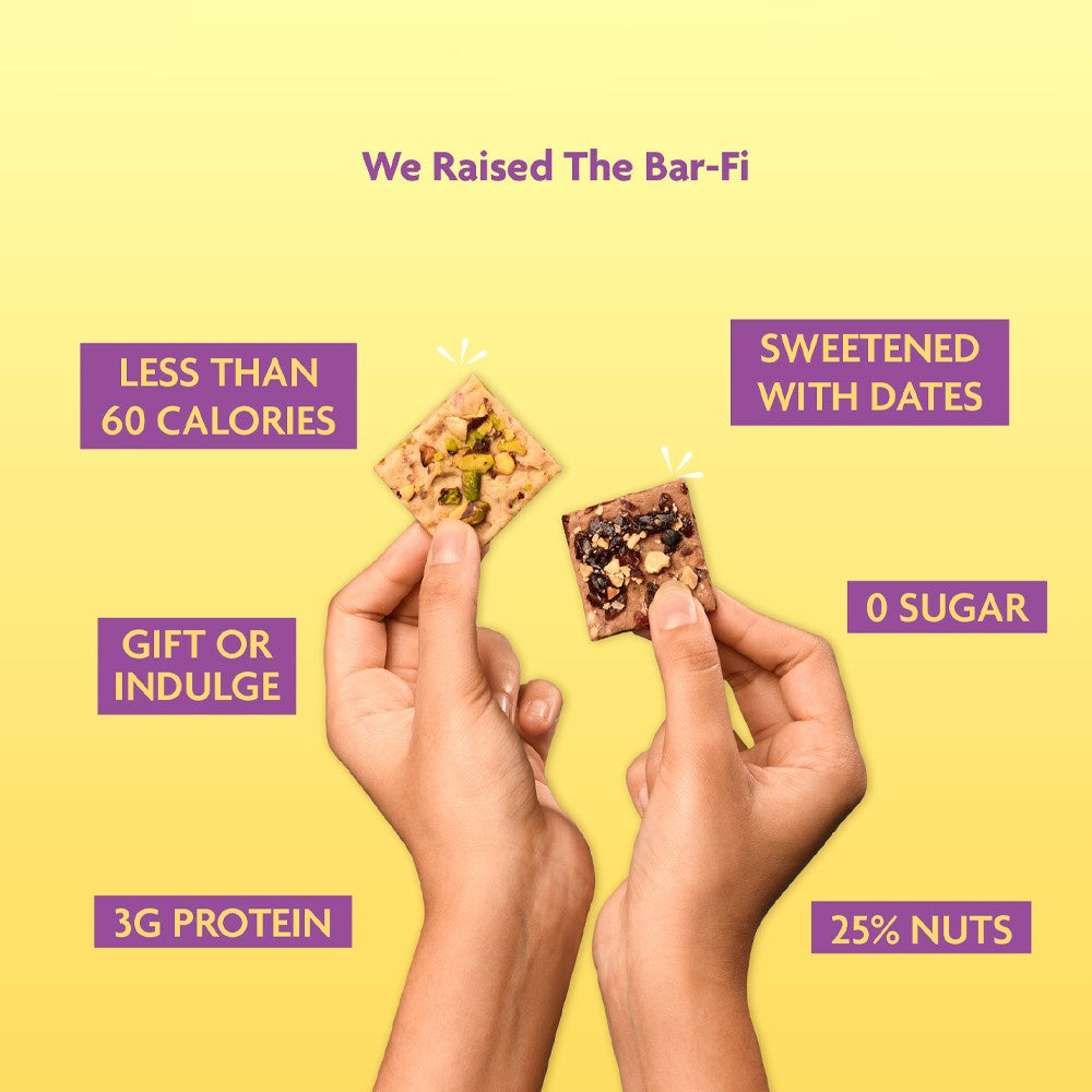 Nutty Protein Barfi Fitness Gift Box by Phab : 1 pack (9 pieces)