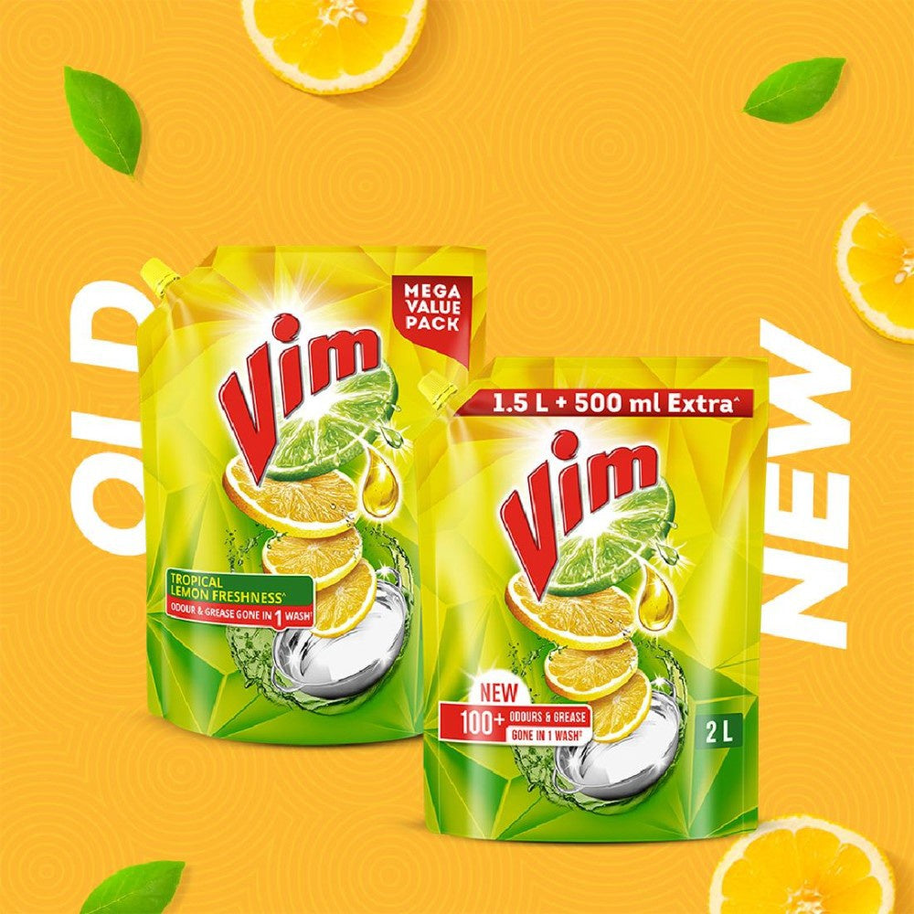 Vim Lemon Dishwash Gel : 2 ltr