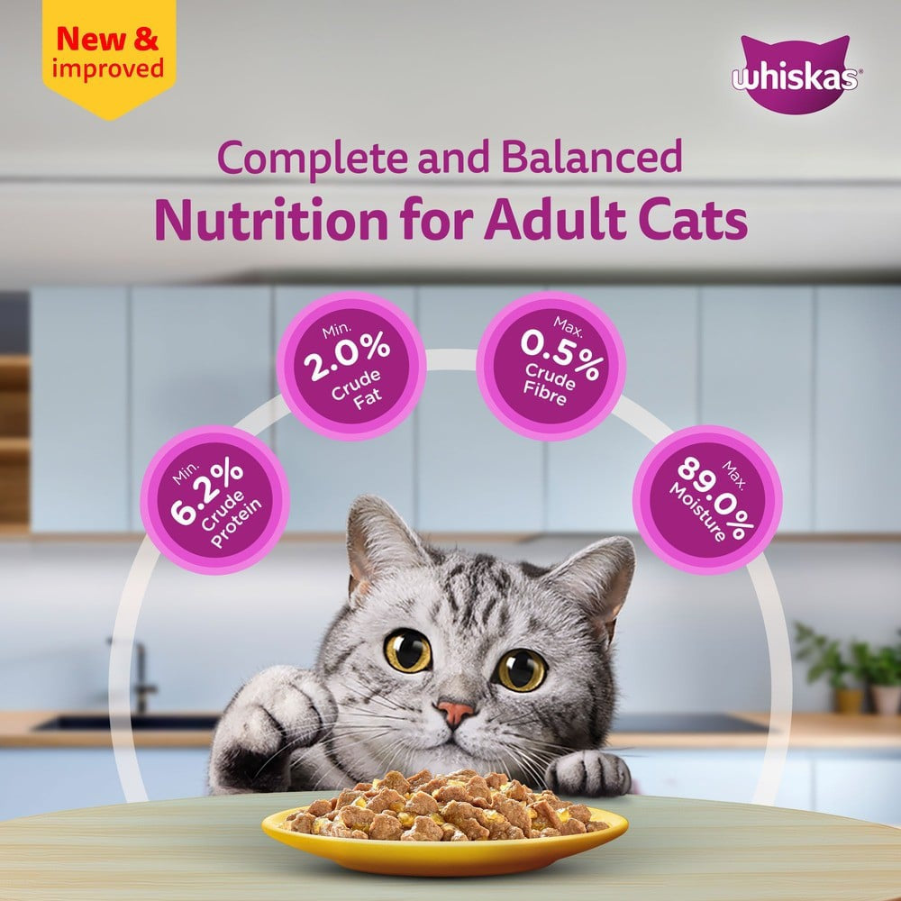 Whiskas Adult Wet Cat Food -Chicken in Gravy (1+ Years) : 14 x 80 g