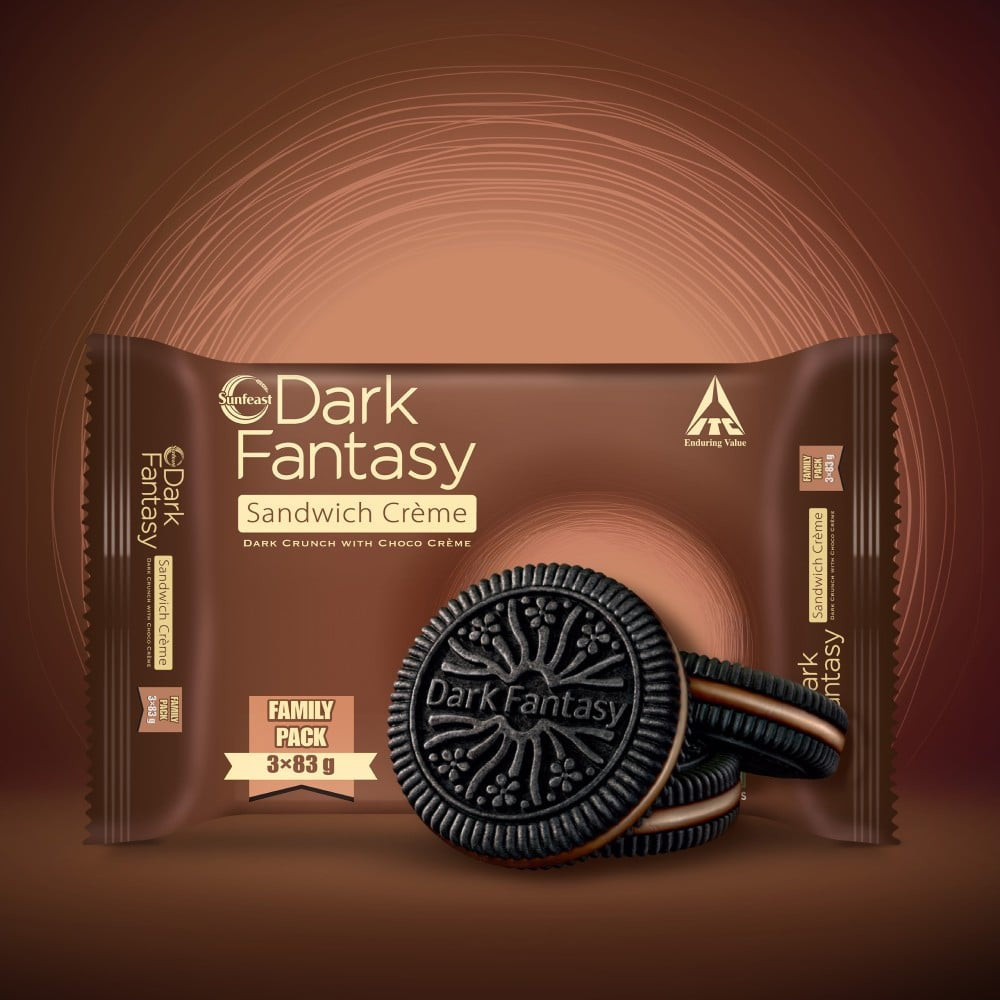 Sunfeast Dark Fantasy Choco Creme Center Filled Biscuits: 3 x 83 g