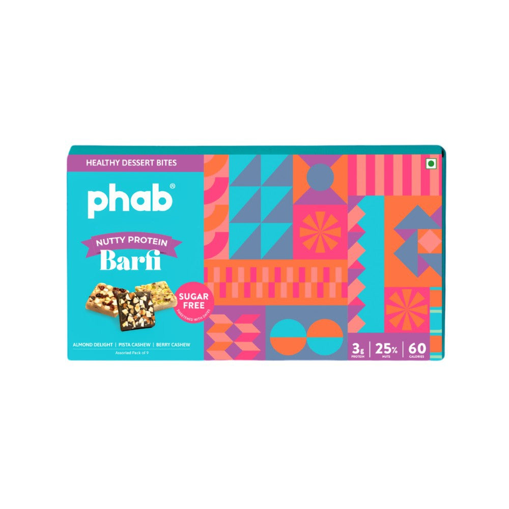 Nutty Protein Barfi Fitness Gift Box by Phab : 1 pack (9 pieces)