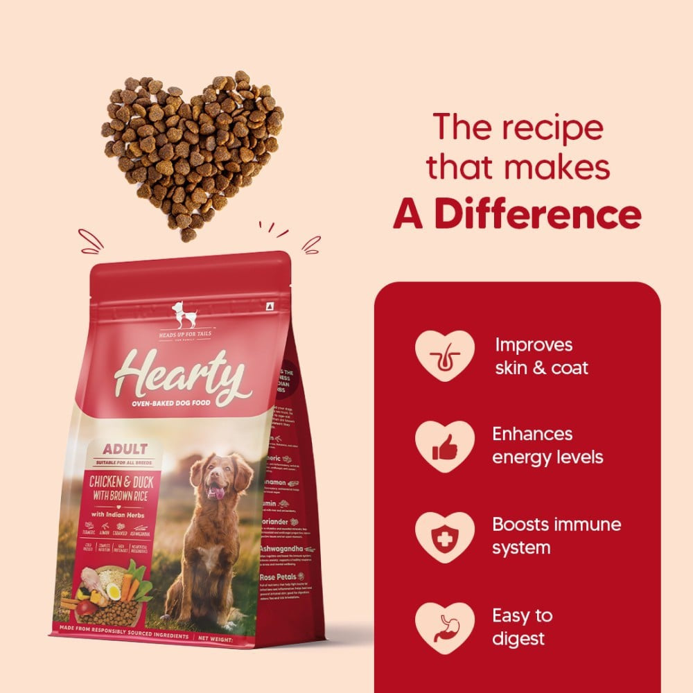 HUFT Hearty Oven-Baked Dry Adult Dog Food with Chicken, Duck & Brown Rice : 2 kg