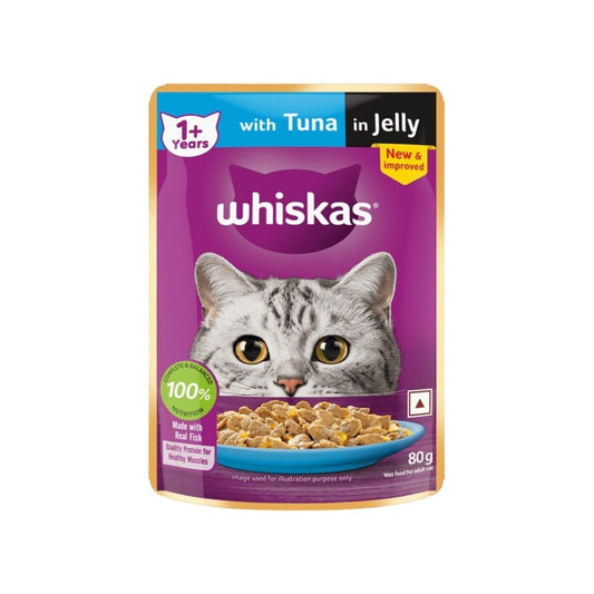Whiskas Adult Wet Cat Food -Tuna in Jelly (1+ Years) : 80 g