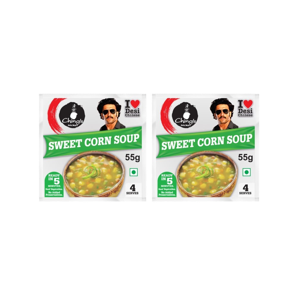 Ching's Secret Sweet Corn Veg Soup 55 g - Pack of 2 : 2 x 55 g