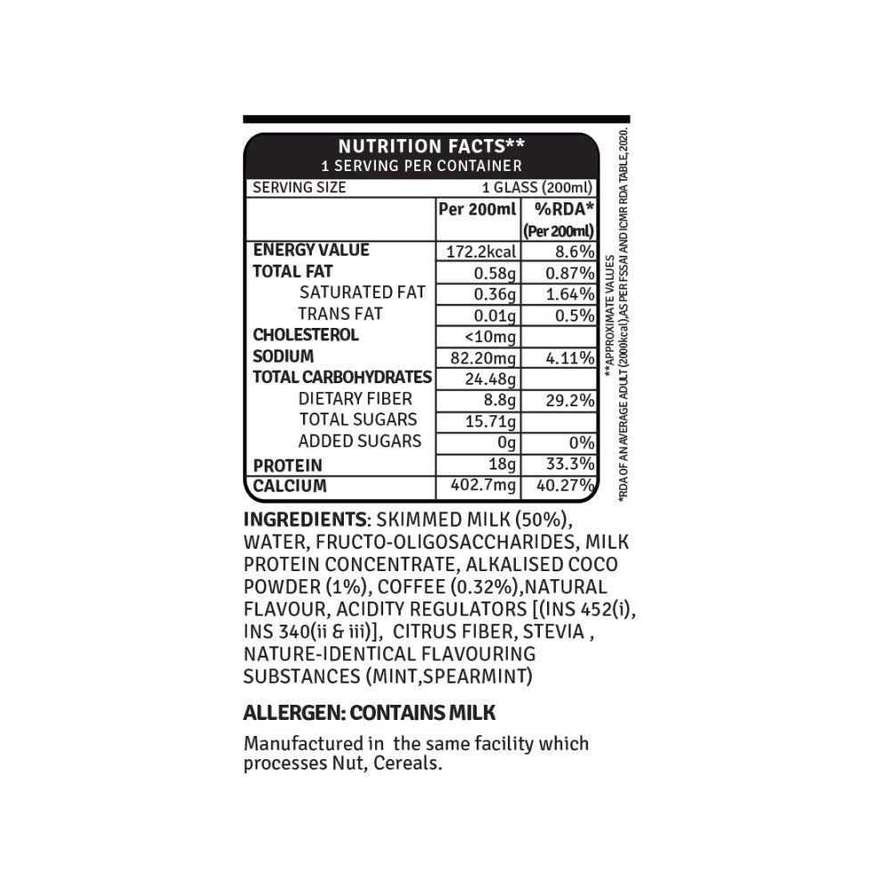 Raw Pressery Choco Mint Protein Milkshake - Pack of 2 : 2 x 200 ml