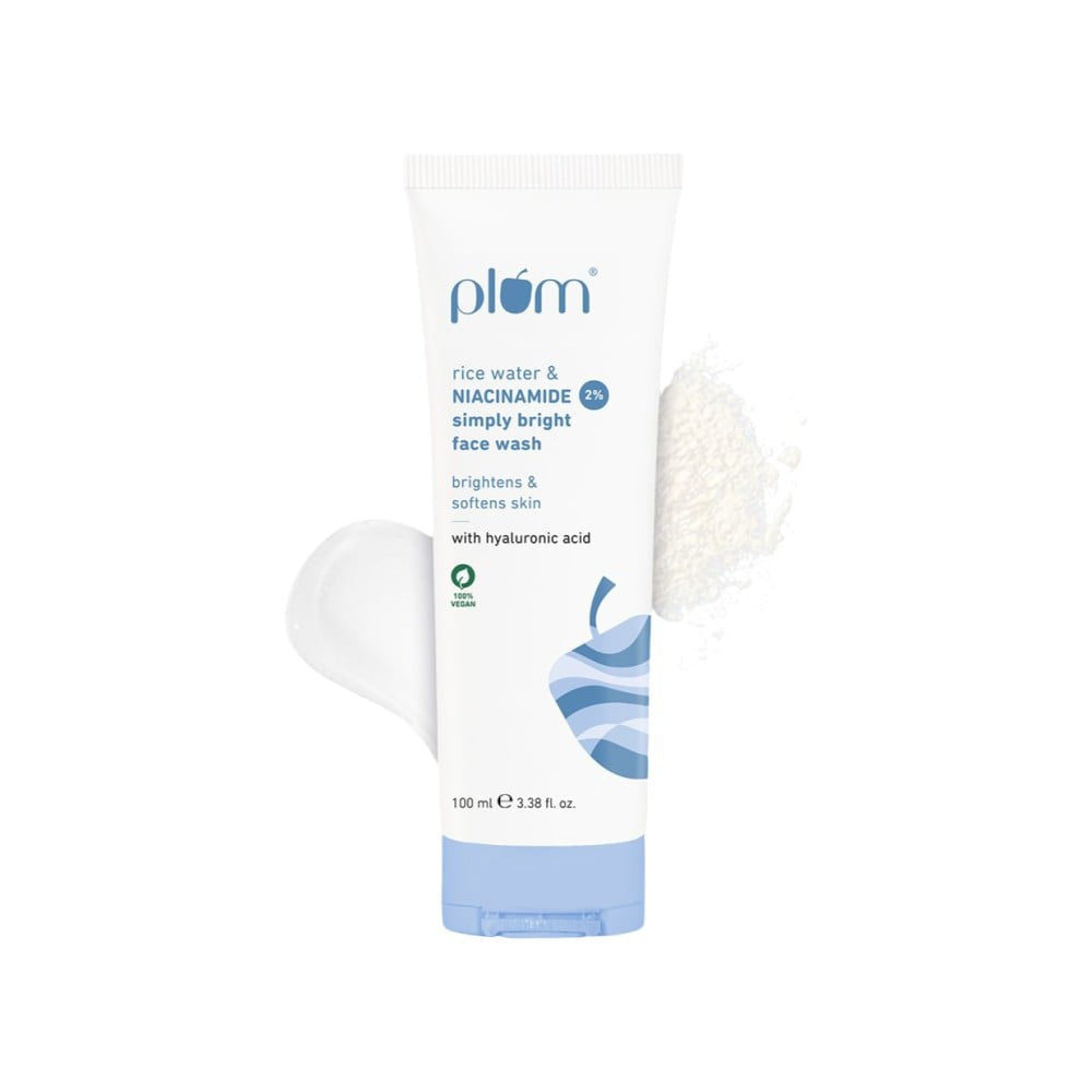 Plum Simply Bright Face Wash with 2% Niacinamide & Rice Water : 100 ml