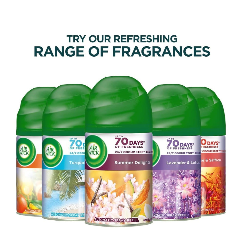 Airwick Airwick Air Freshener Kit (Machine + Summer Delights Refill) + Airwick Freshmatic Autospray Air Freshener Kit (Lavender & Lotus) Combo : 250 ml + 1 pack