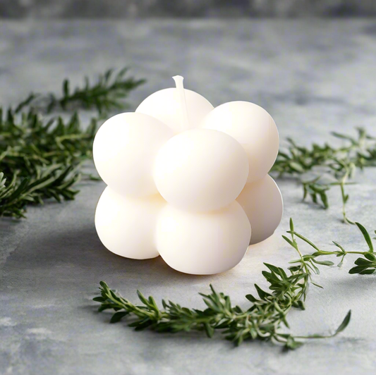 Soy Wax Small White Bubble Candle - Seaweed