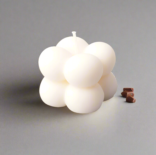 Soy Wax Small White Bubble Candle - Chocolate