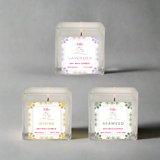 Soy Wax Candle Set of 3 Candles - Lavender, Divine, Seaweed