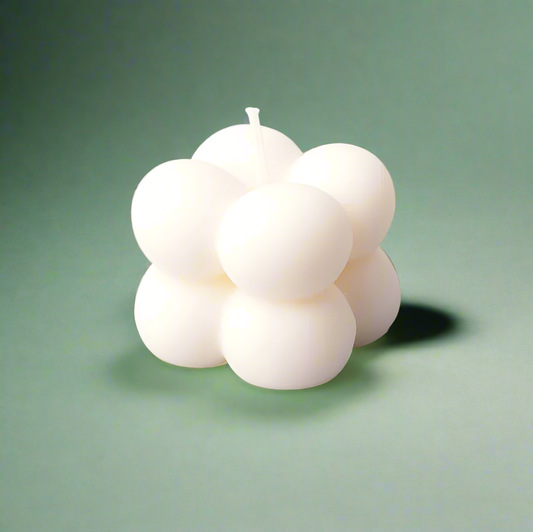 Soy Wax Small White Bubble Candle - Apple Green