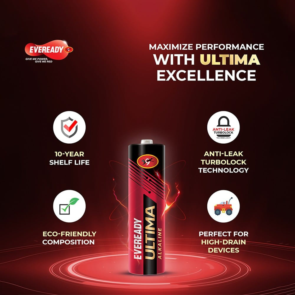 Eveready Ultima AA Alkaline Battery : 10 units