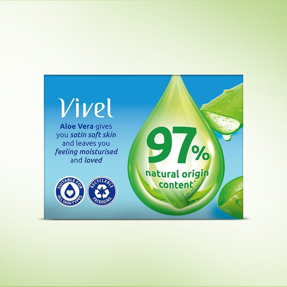 Vivel Aloe Vera Bathing Soap - Pack of 4 : 4 x 150 g
