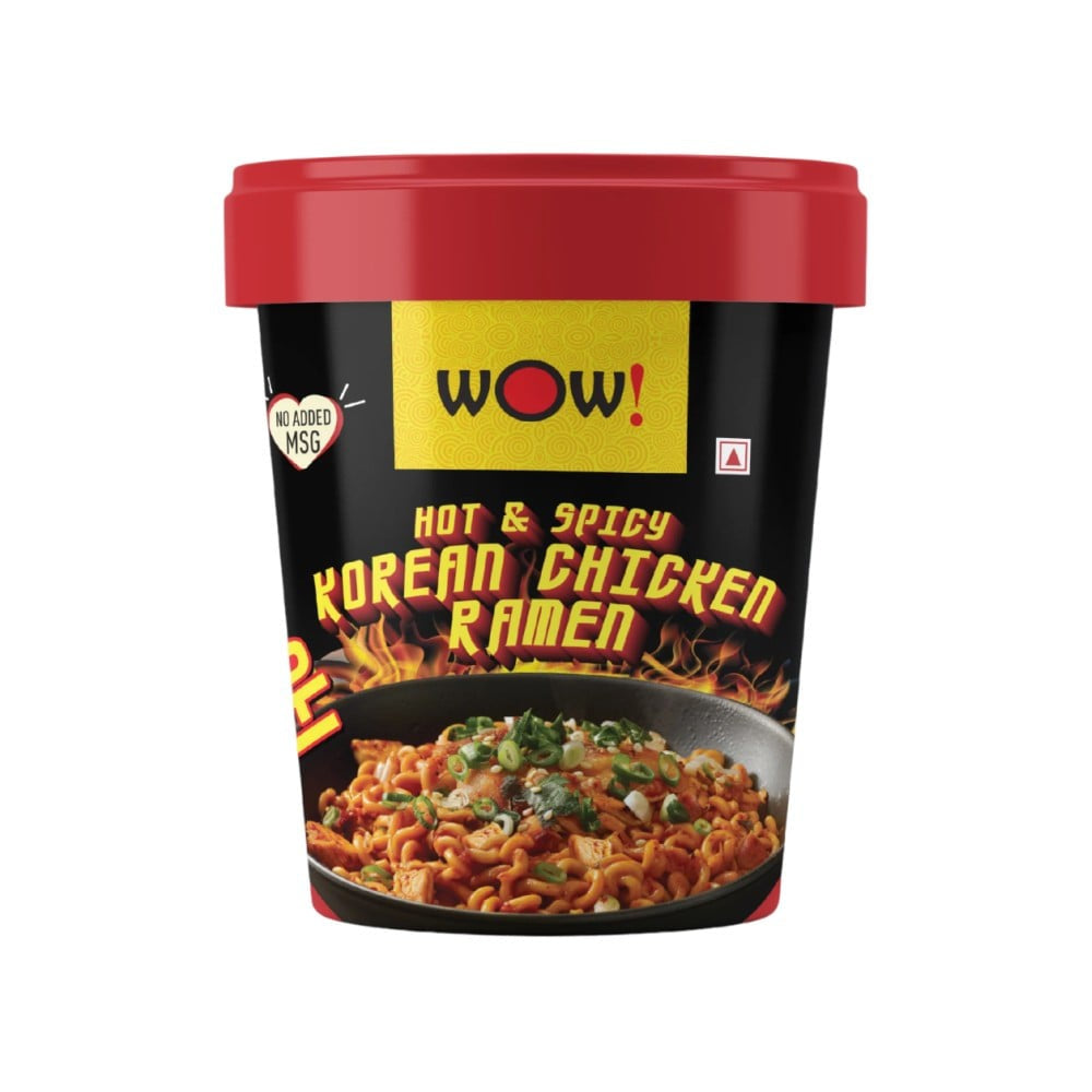 Wow! Hot & Spicy Korean Chicken Ramen Cup Noodles - Pack of 2 : 2 x 95 g