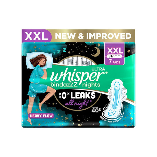 Whisper Ultra Bindaz Nights Sanitary Pads : 7 pieces