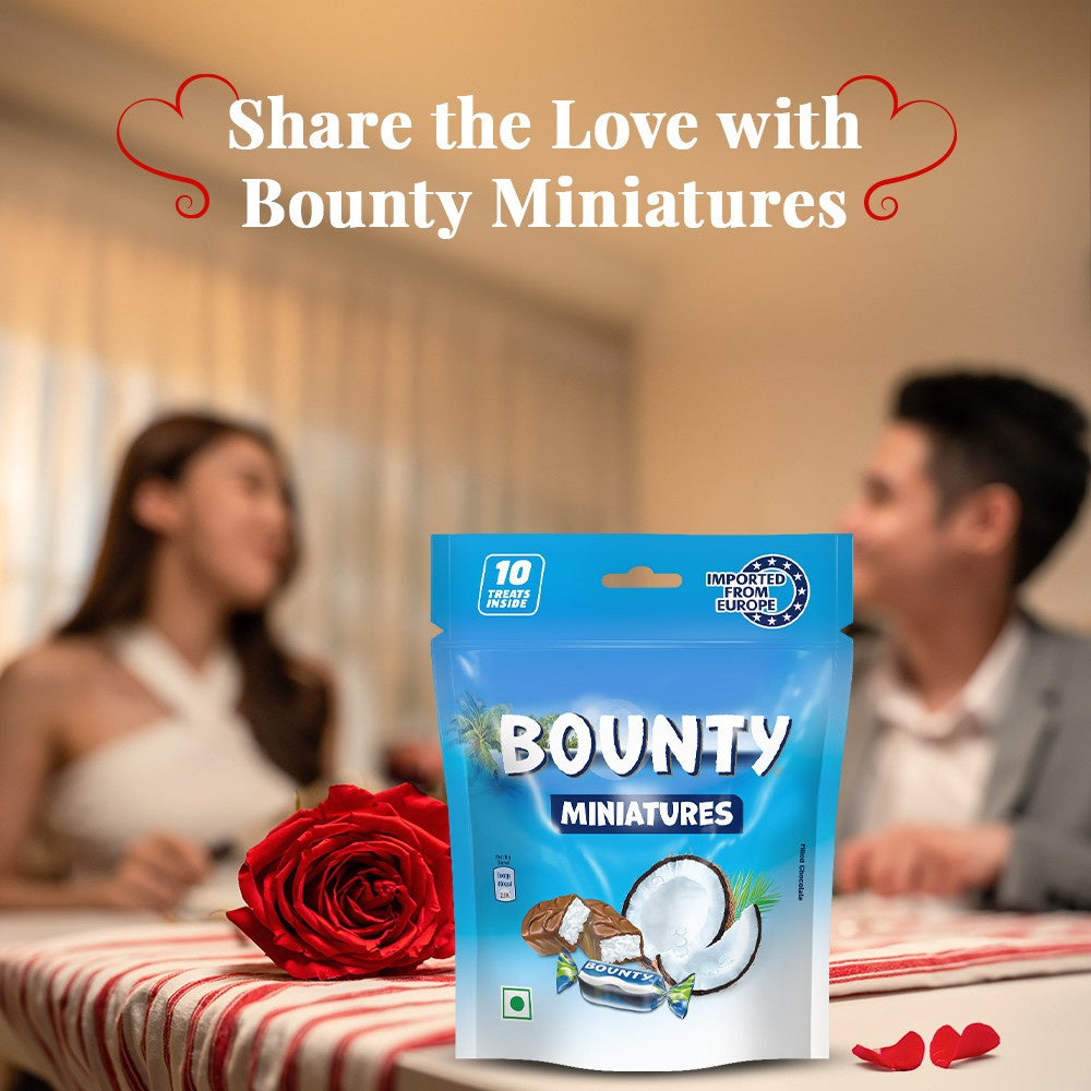 Bounty Miniatures Coconut Filled Valentine's Chocolate Pack : 130 g