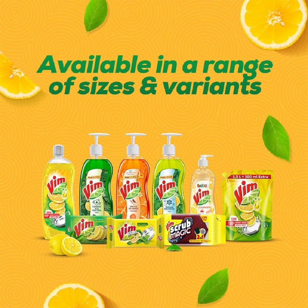 Vim Lemon Dishwash Gel : 2 ltr