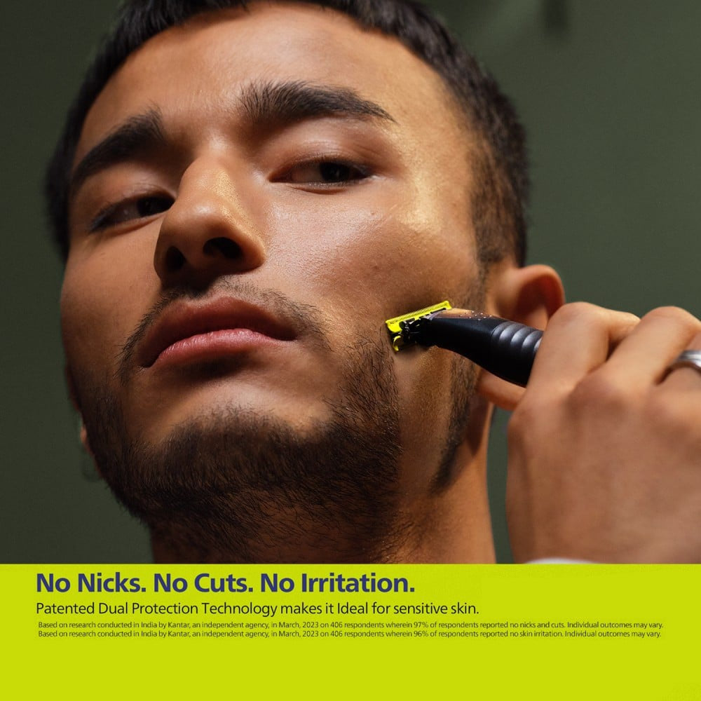 Philips QP1424/10 One Blade Hybrid Beard Trimmer and Shaver (Black) : 1 unit