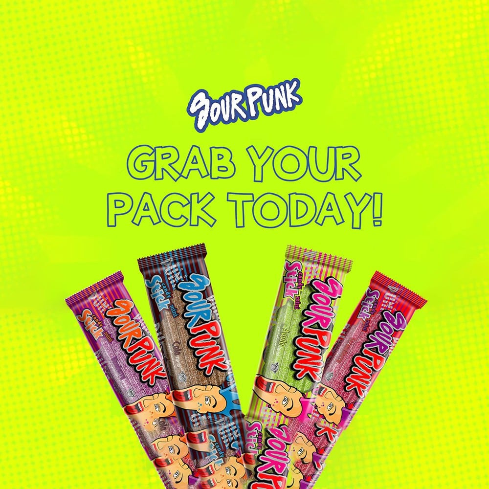 Sour Punk Blueberry Candy Stick : 40 g